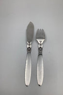 10er-Set Georg Jensen Sterling Silber Kaktusfischmesser und Gabeln Nr. 61 und 62