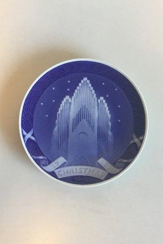 Royal Copenhagen Juleplatte fra 1929 med Engelsk indskription "Christmas"