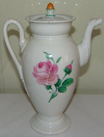 Meissener Porzellan-Kaffeekanne mit Rosenmotiv