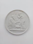 Bing and Grondahl bisquit plate "Old age and winter" 20th century. (no. 119)