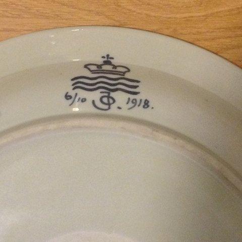 Royal Copenhagen Bonnesens Stel Unika Vægtallerken/Fad Oluf Jensen fra 1918