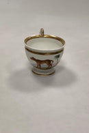 Fransk Kaffekop i Porcelæn malet med Kattedyr