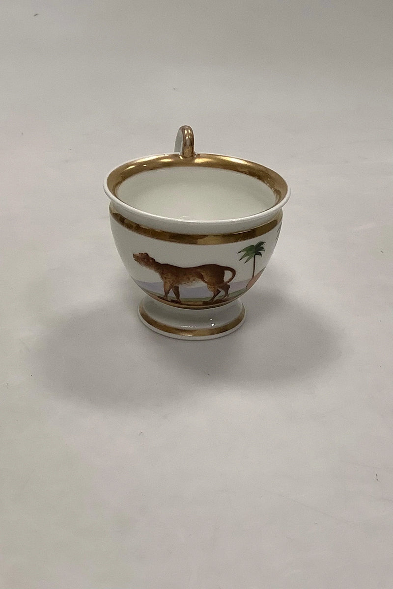 Fransk Kaffekop i Porcelæn malet med Kattedyr