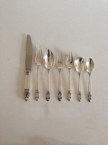 Georg Jensen King Sterling Silber Besteck Set 56 Teile mit alten Briefmarken