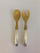 Georg Jensen Maiglöckchen Sterlingsilber Salatbesteck mit Horn Nr. 108