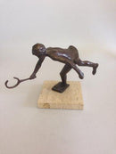 Royal Copenhagen Bronze statuette Sterett-Gittings Kelsey Tennis spiller fra 1976