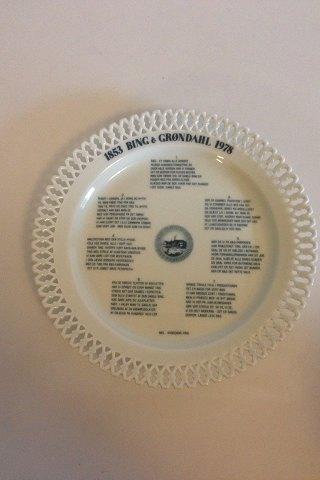 Bing & Grondahl Sung Plate from BG's 125th Jubilee