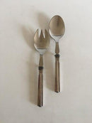 Hans Hansen Heirloom Silver Nr. 18 Salatbesteck aus Sterlingsilber und Stahl