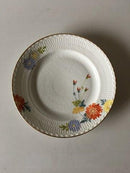 Royal Copenhagen Stel No 93 Asters Hvid Halvblonde m. Blomster og Guldkant Frokosttallerken