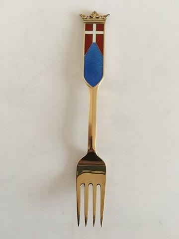 Anton Michelsen-Gedenkgabel aus vergoldetem Sterlingsilber von 1969.