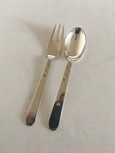 F. Hingelberg Children's Spoon and Fork Set in Sterling Silver