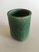 Saxbo Stentøjsvase af Edith Sonne i Flot grøn glasur