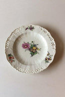 Royal Copenhagen Saksisk Blomst Middags-/Frugttallerken i luksusmodel med gennembrudt kant.