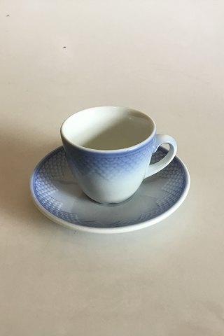 Bing & Grondahl Blue Tone - Seashell Hotel with logo Coffee Cup and Saucer No 1022