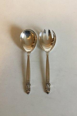 Georg Jensen Sterling Sølv Konge Serveringssæt bestående af Serveringsske No 115 og Serveringsgaffel No 116