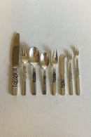 Georg Jensen Sterling Silber Saga Besteckset für 12 Personen, 84 Teile