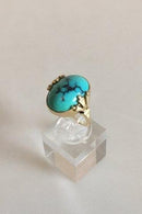 Georg Jensen 14K Gold Ring with Turquoise No 1051
