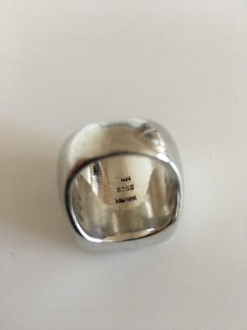 Hans Hansen Sterling Sølv Ring med Forgyldt Top