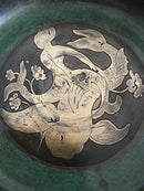 Just Andersen Bronze Skål No. B51 med Havfrue og Fiskemotiv