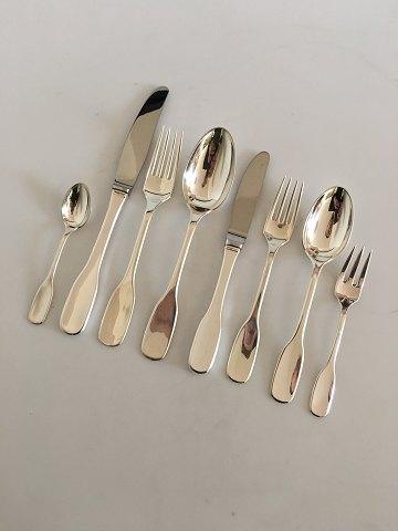 "Susanne" Hans Hansen Sterling Silver Flatware Set for 12 People. 96 Pieces