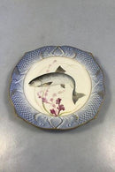 Royal Copenhagen Blå Fisketallerken med Guld No 1212/3002