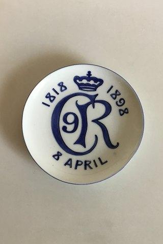 Royal Copenhagen / Bing & Grøndahl Mindeplatte for Kong Christian den 9th 80 års Fødselsdag 1818 - 1898 8 April