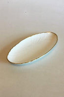 Royal Copenhagen Oval Serving Platter White Curved with serrated Gold edge (Pattern 387 / Josephine) Oval Serving Dish No 165