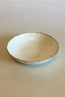 Royal Copenhagen White Curved with serrated Gold edge (Pattern 387 / Josephine) Round Bowl No 1518