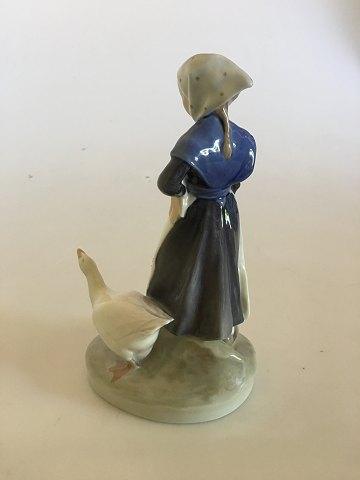 Royal Copenhagen Figurine No. 528. Girl with Goose.