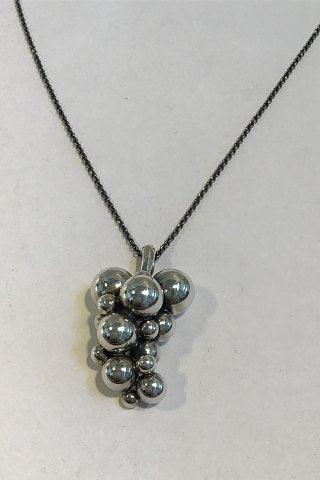 Georg Jensen Sterling Silver Necklace Moonlight Grape Pendant
