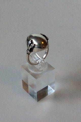 Georg Jensen Sterling Sølv Ring med sølv sten No 51