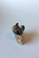 Gudrun Lauesen Stoneware figurine of 2 chickens