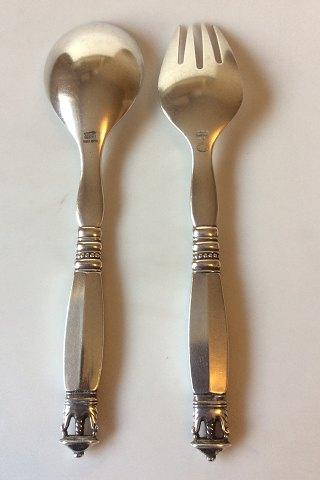 Georg Jensen Sterling Silver Ornamental Salad Set No 60