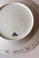 Royal Copenhagen Saksisk Blomst Middags-/Frugttallerken i luksusmodel med gennembrudt kant.