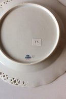 Royal Copenhagen Saksisk Blomst Middags-/Frugttallerken i luksusmodel med gennembrudt kant.