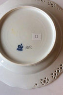 Royal Copenhagen Saksisk Blomst Middags-/Frugttallerken i luksusmodel med gennembrudt kant.