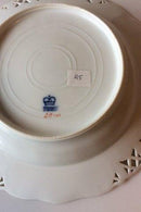 Royal Copenhagen Saksisk Blomst Dyb Tallerken i luksusmodel med gennembrudt kant.