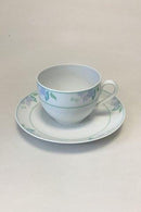 Bing & Grondahl Fleur, Hellblaue Teetasse mit Untertasse Nr. 476
