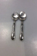 Evald Nielsen No. 16 Salatsæt i Sølv og stål