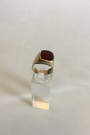 Guldring med Mørkerød sten. 14 K