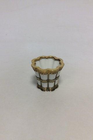 Royal Copenhagen Anton Michelsen Weiße Margrethe Tasse aus Porzellan und Sterlingsilber