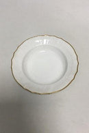 Royal Copenhagen Hvid Svejfet med takket guldkant (Stel 387 / Josephine) Dyb tallerken No 1615