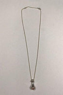 Georg Jensen Sterling Silver Necklace with Pendant No 453 Droplet Pink Quartz（ジョージ ジェンセン スターリング シルバー ネックレス ペンダント No 453 ドロップレット ピンク クォーツ