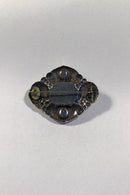 Evald Nielsen Sølv Broche med Rav