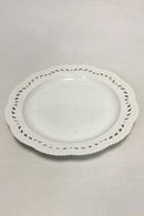 Royal Copenhagen Hvid Flora Danica Perlestel Stor Rundt Fad No 3528