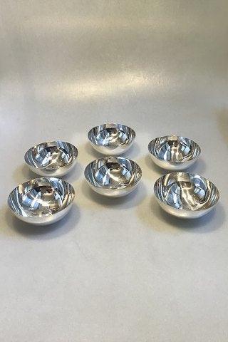 Sæt på 6 Georg Jensen Harald Nielsen Sterling Sølv Skylleskåle no 580C