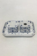 Frühes Royal Copenhagen Blue Fluted Antique Inkpot bestehend aus Tablett und Behälter für Tinte und Sand