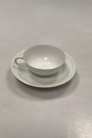 Bing und Grondahl Jugendstil weiße Kaffeetasse und Untertasse