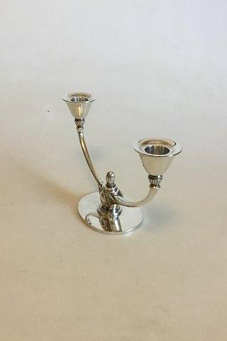 Georg Jensen Sterling Sølv To-armet Lysestage No 673A