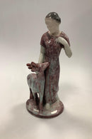 マイケル・アンダーセン セラミックフィギュア「レディ・アンド・シカ」 （Michael Andersen Ceramic Figure of Lady with Deer